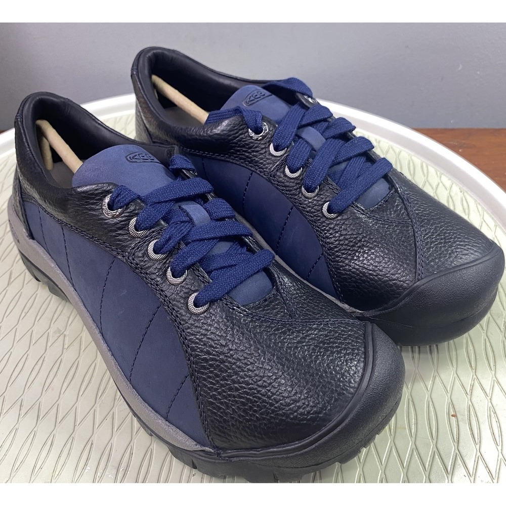 Keen Presidio Women Leather Tie  Naval Academy Casual Oxford shoes Navy Blue 9